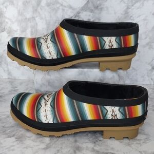 Pendleton Saltillo Sunset Fur Clog Women 10 M Multicolor Rubber Western Slip On